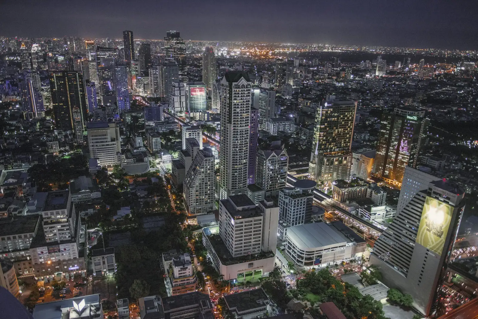 Bangkok city skyline at night — Gateway Siam, your local partner in Thailand